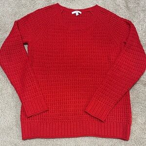 GAP Women's Vibrant Red Crew Neck Crochet Sweater - size Small